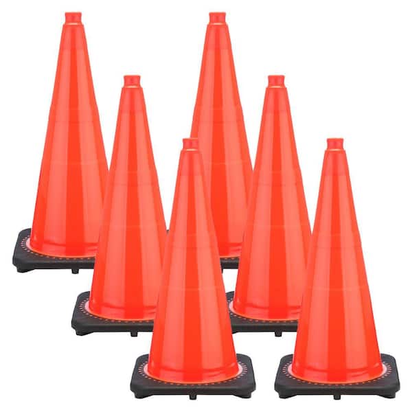 28 in. Traffic Orange Traffic Cones (6-Pack)