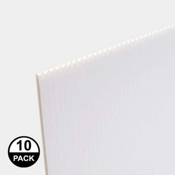 Coroplast 48 in. x 96 in. x 0.157 in. (4mm) White Corrugated Twinwall Plastic Sheet (10-Pack)