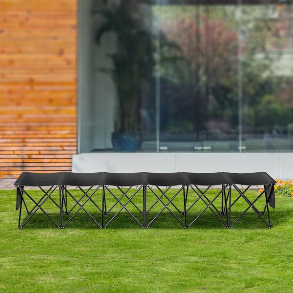 SKYSHALO Portable Folding Bench, Team Sport Sideline Bench, 6