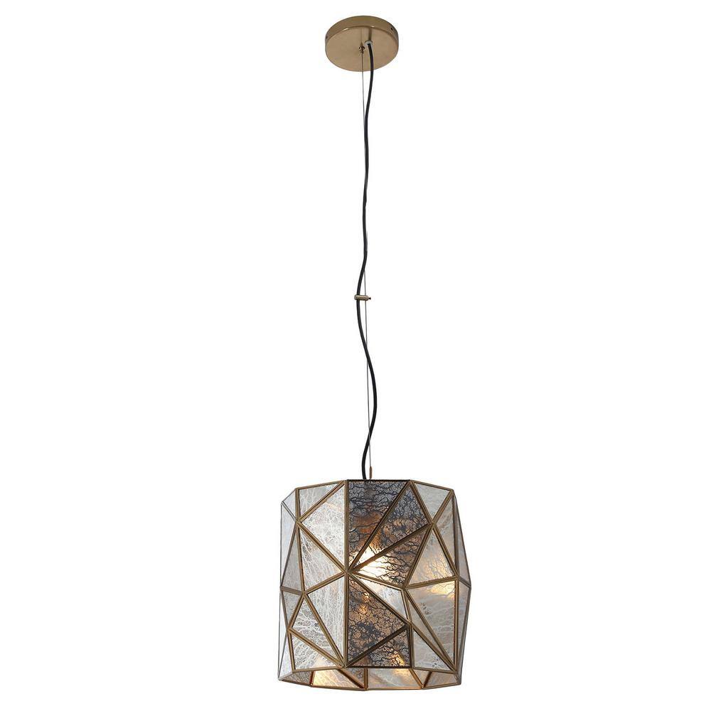 Metropolitan Geo-Gem 40-Watt 1-Light Artisan Brass Mini Pendant