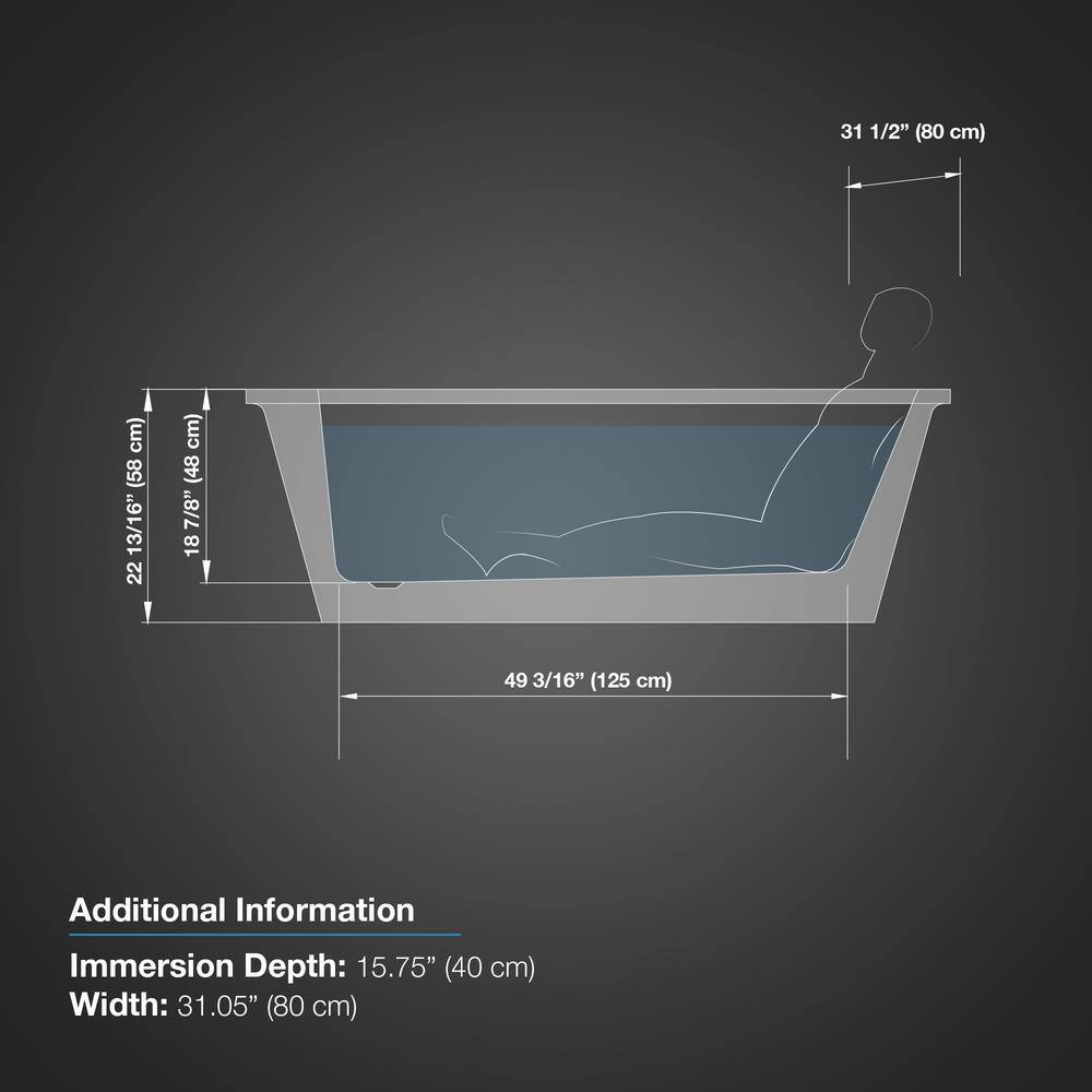 Hudson 69'' White Acrylic Freestanding Soaking Bathtub