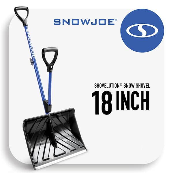 Snow Joe 41.3 in. Shovelution Strain-Reducing Snow Shovel with Spring-Assist Metal Handle and 18 in. Aluminum Wear Strip Blade