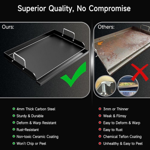 Ceramic Nonstick Griddle Top 23 in. x 16 in. Steel Flat Plate with