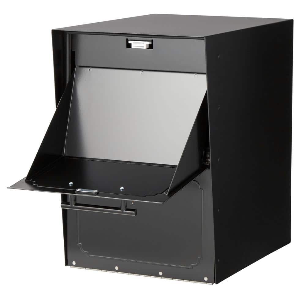 Black Steel Lockable Post-Mount Drop Box