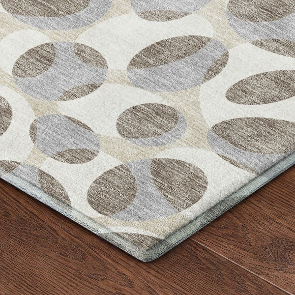 Mayfield Premium Machine Washable Abstract AMF2536 Taupe 2 ft. x 3 ft. Accent Rug
