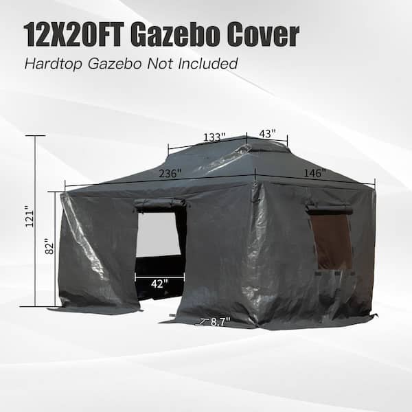 12 x 20 ft. Winter Storage Cover for Hardtop Gazebo LGMF1499-C-G-D