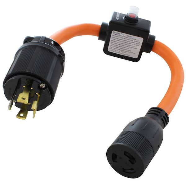 AC WORKS L15-30P Locking Plug to L6-20R Connector with Inline 20A