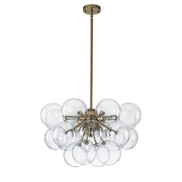 GoYeel Bublume 8 Lights Gold Modern Clear Glass Globe Bubble