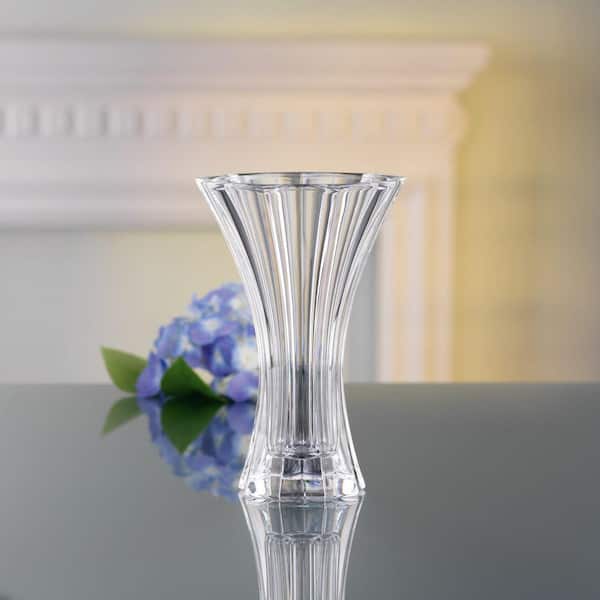 Nachtmann Vase Minerva Platin Sur Pied – Verre Cristal Transparent Et Platine, élégance Intemporelle