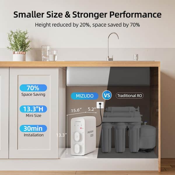 Pureflo 8-Stage Tankless Reverse Osmosis System, 600 GPD Under Sink RO Water Filter System with Faucet, NSF Certified