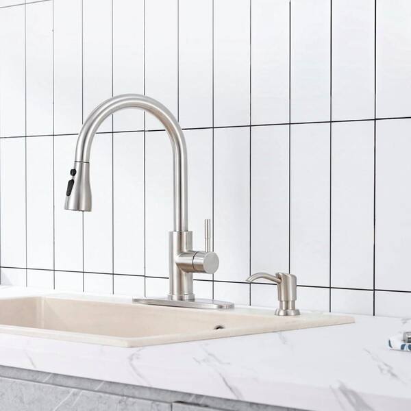 PRIMEPLUS Kitchen Deck-Mounted Soap and Lotion Dispenser in Stainless