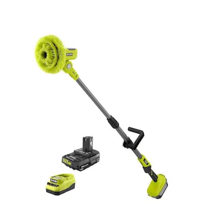 ONE+ 18V Cordless Telescoping Power Scrubber Kit with 2.0 Ah Battery and Charger