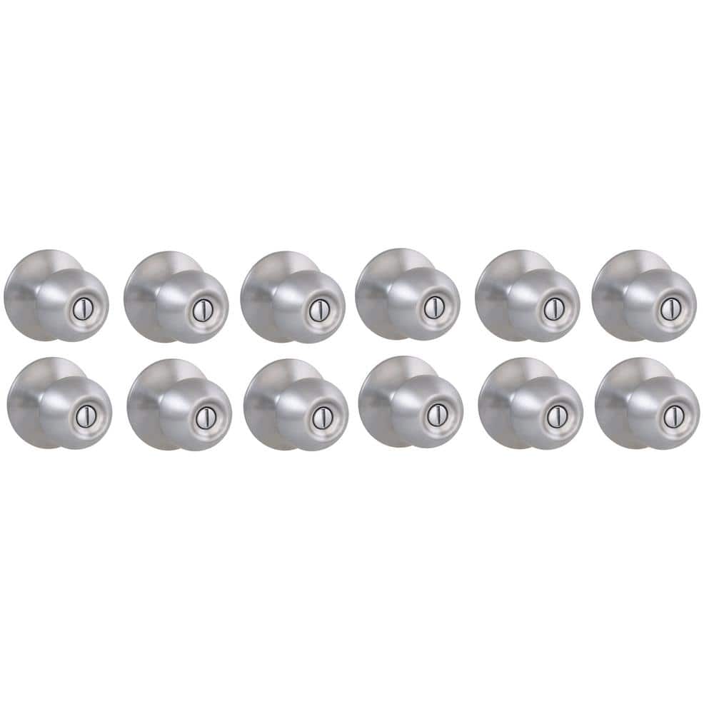 Saturn Stainless Steel Bed/Bath Door Knob 12-Pack