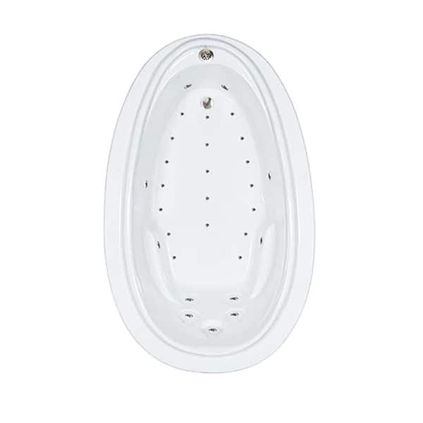 Comfortflo Premier 72 in. x 44 in. Acrylic Oval Drop-in Air Bathtub with Reversible Drain in Bone
