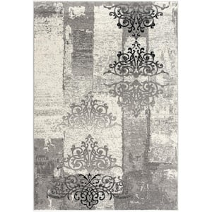 Montage Grey 3 ft. x 13 ft. Modern Abstract Runner Area Rug