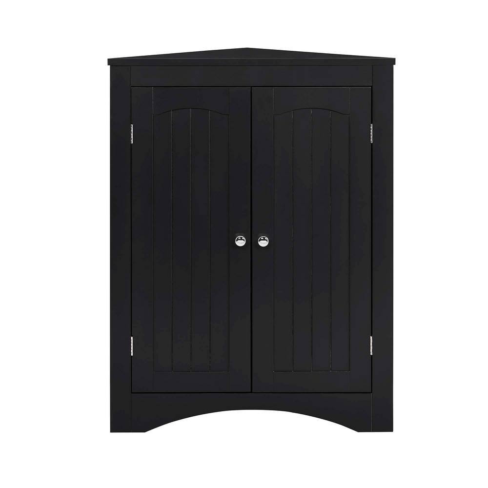 24 in. W x 12.2 in. D x 32.3 in. H Black Linen Bathroom Floor