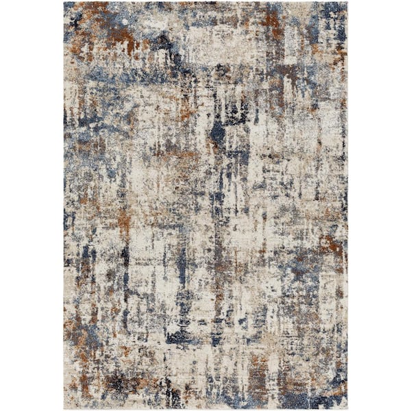 Livabliss Tuscany 7 ft. x 7 ft. Blue Abstract Indoor Area Rug