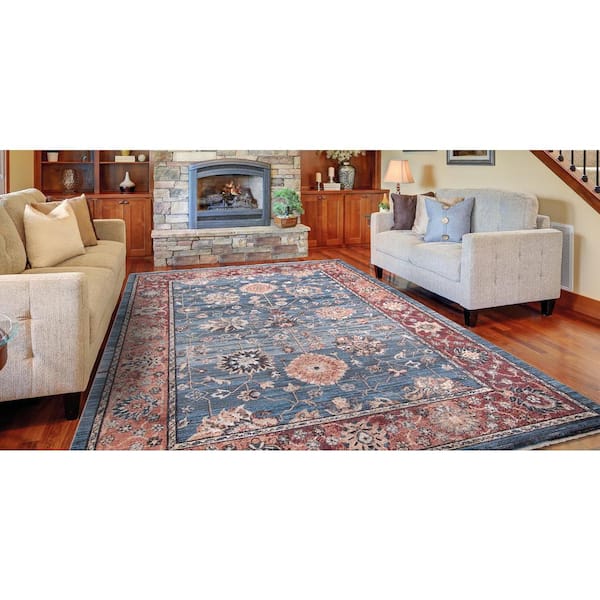 Concord Global Trading Pandora Collection Alexander Blue 7 ft. x 9 ft.  Traditional Area Rug 80366 - The Home Depot