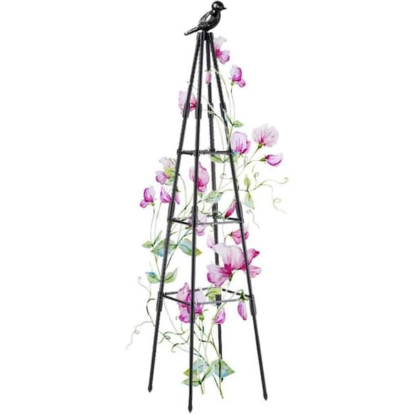 47 in. Garden Obelisk Trellis for Climbing Plants, Tomato Cage Tower Support for Vines, Flowers and Vegetables (1-Pack)