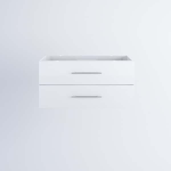 VOLPA USA AMERICAN CRAFTED VANITIES Napa 40 in. W x 18 in. D x 21 in. H Single Sink Bath Vanity Cabinet without Top in Glossy White, Wall Mounted