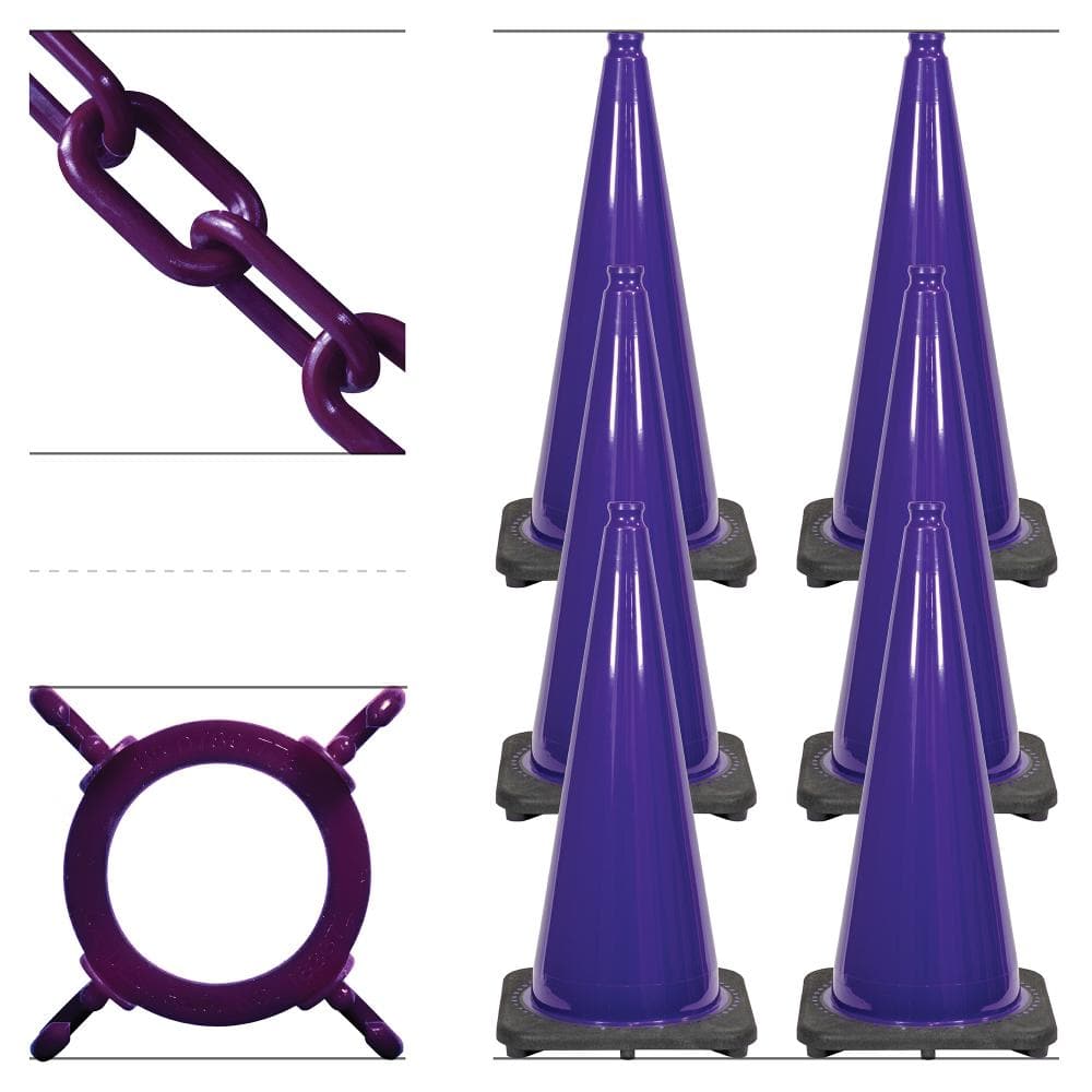 "28"" Purple Traffic Cone and Chain Kit" price history on PriceWatchPro