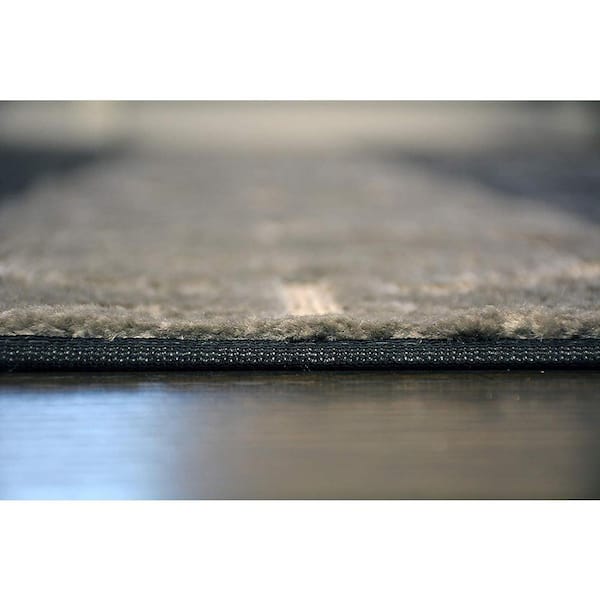 Stripes Bordered Black&Gray Color 26 in. Width x Your Choice Length Custom Size Roll Runner Rug/Stair Runner