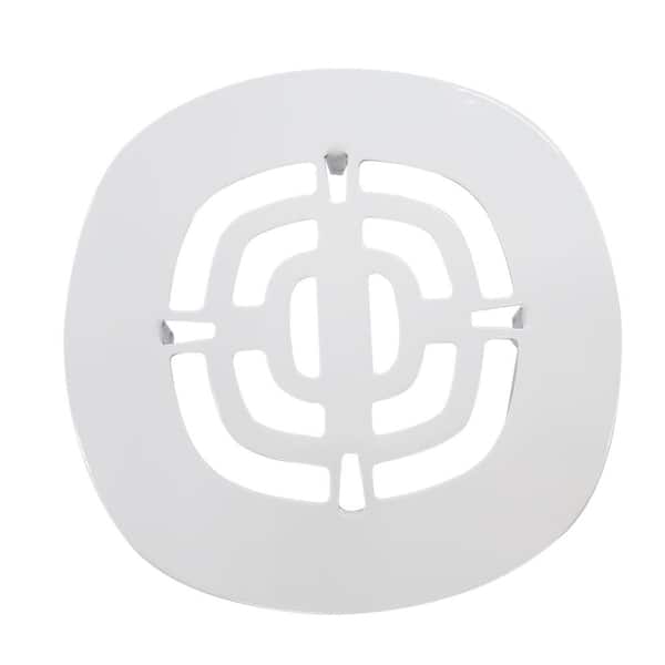 Westbrass 4-1/2 in. Brass Snap-In Shower Strainer Grid in Powder Coat White