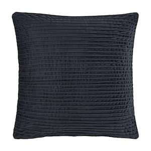Toulhouse Straight Indigo Polyester 20 in. Square Decorative Throw Pillow Cover 20 x 20 in.