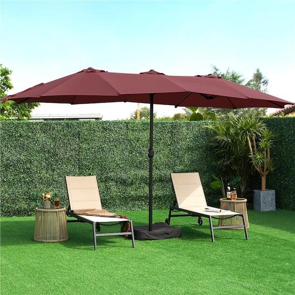 cantilever fiberglass patio umbrella Lighted Cantilever Umbrella with Base