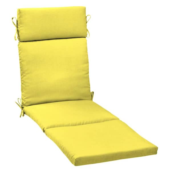 ARDEN SELECTIONS 21 in. x 72 in. Outdoor Chaise Lounge Cushion in Lemon Yellow Leala ZQ12856B