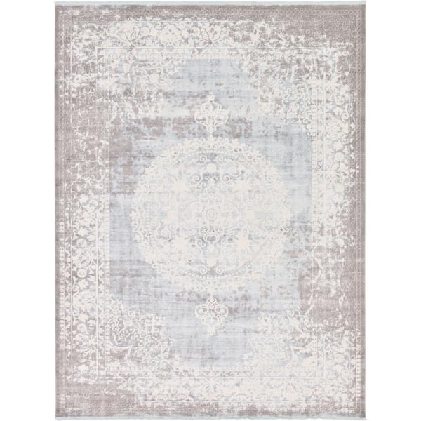 Unique Loom New Classical Olwen Light Blue 10' 0 x 13' 0 Area Rug