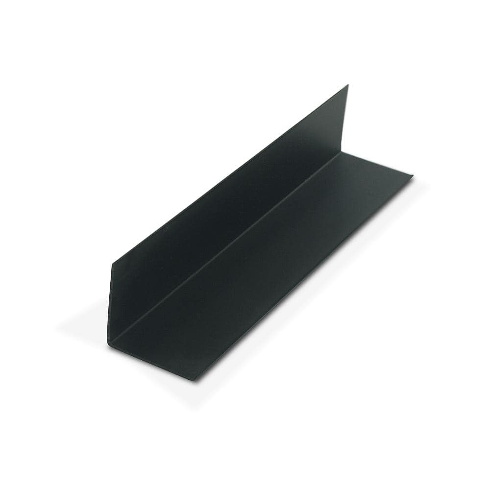1-1/2 in. D x 1-1/2 in. W x 48 in. L Black Styrene Plastic 90° Even Leg An