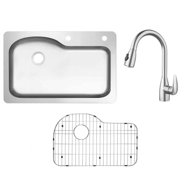MOEN Reza 33 in. Drop-In/Undermount Single Bowl Stainless Steel