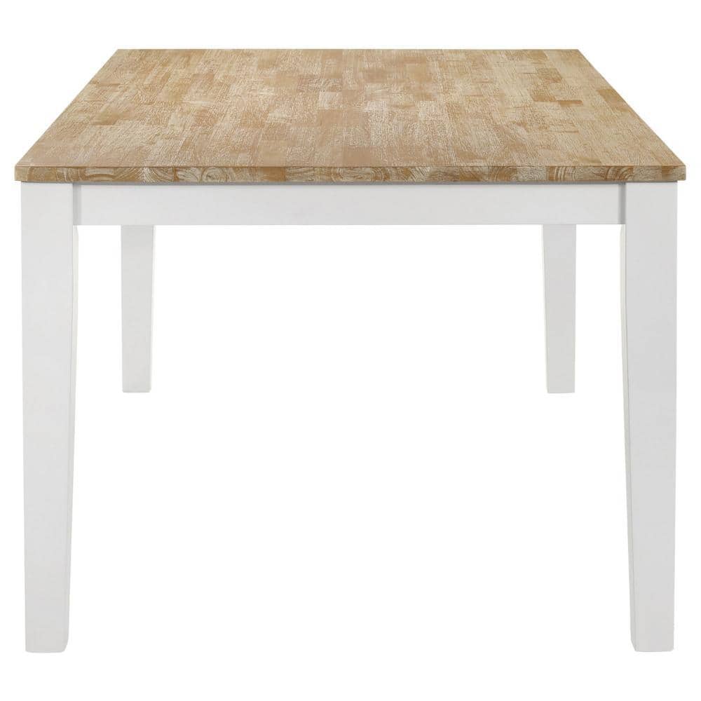 Hoa 72'' Brown and White Solid Wood Farmhouse Dining Table