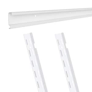 ShelfTrack 24 in. White Hang Track (1 Piece) and 60 in. x 1 in. White Standard (2 Pieces)