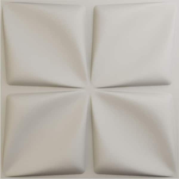 Ekena Millwork 19-5/8-in W x 19-5/8-in H Riley EnduraWall Decorative 3D Wall Panel Satin Blossom White