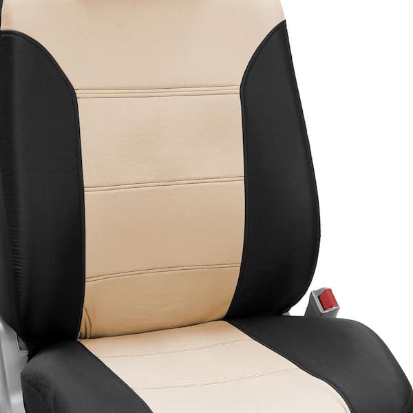 Breathable Leather Car Seat Cover Cushion 2 Pcs - Black/Beige/Gray/Tan