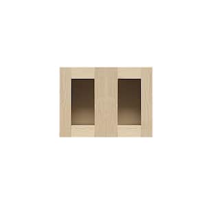 Lancaster Shaker Assembled 24 in. x 12 in. x 12 in. Wall Cabinet with 2 Mullion Doors in Natural Wood