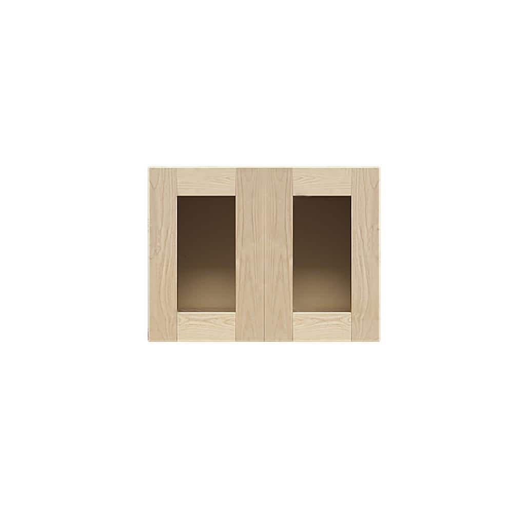 Lancaster Shaker Assembled 24 in. x 18 in. x 12 in. Wall Cabinet with 2 Mullion Doors in Natural Wood price history on PriceWatchPro