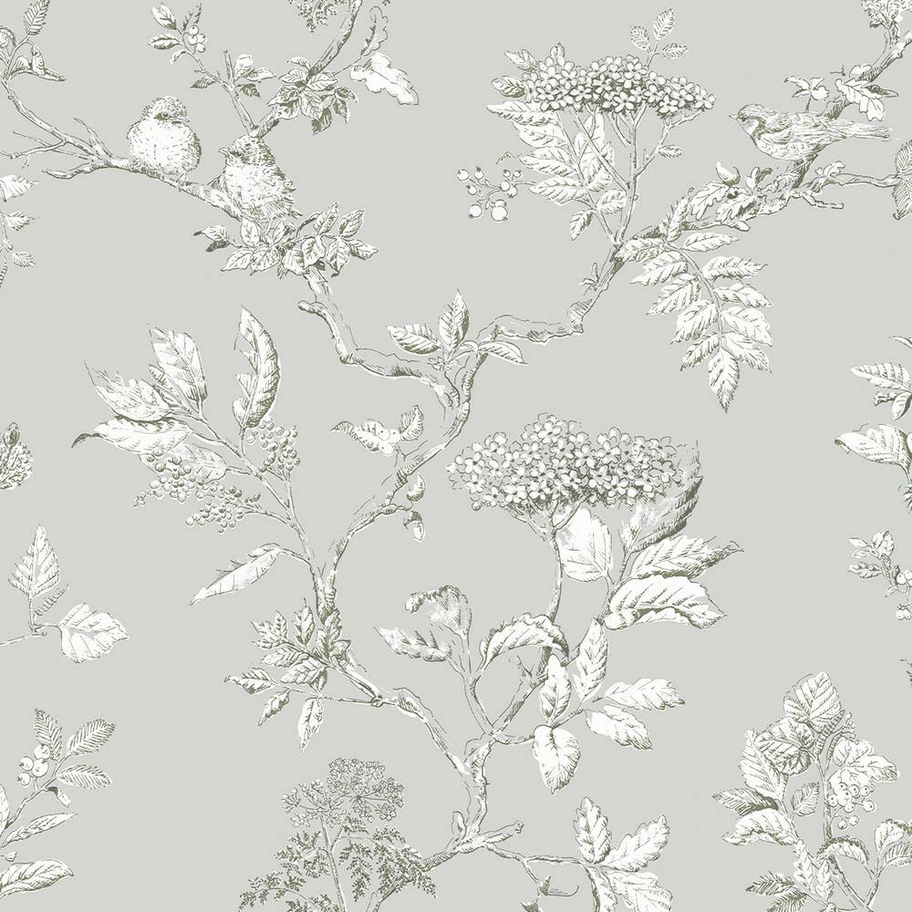 Laura Ashley Elderwood Steel Unpasted Removable Wallpaper Sample 11334794 The Home Depot