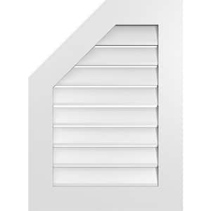 22 in. x 30 in. Octagonal Surface Mount PVC Gable Vent: Functional with Standard Frame