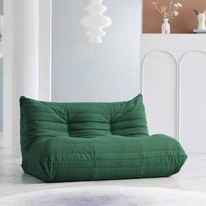 53.15 in. Teddy Velvet Anti-Skip Bean Bag 2 Seats Lazy Sofa Couch in Green