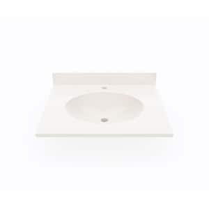 Ellipse 25 in. W x 19 in. D Solid Surface Vanity Top with Sink in Bisque