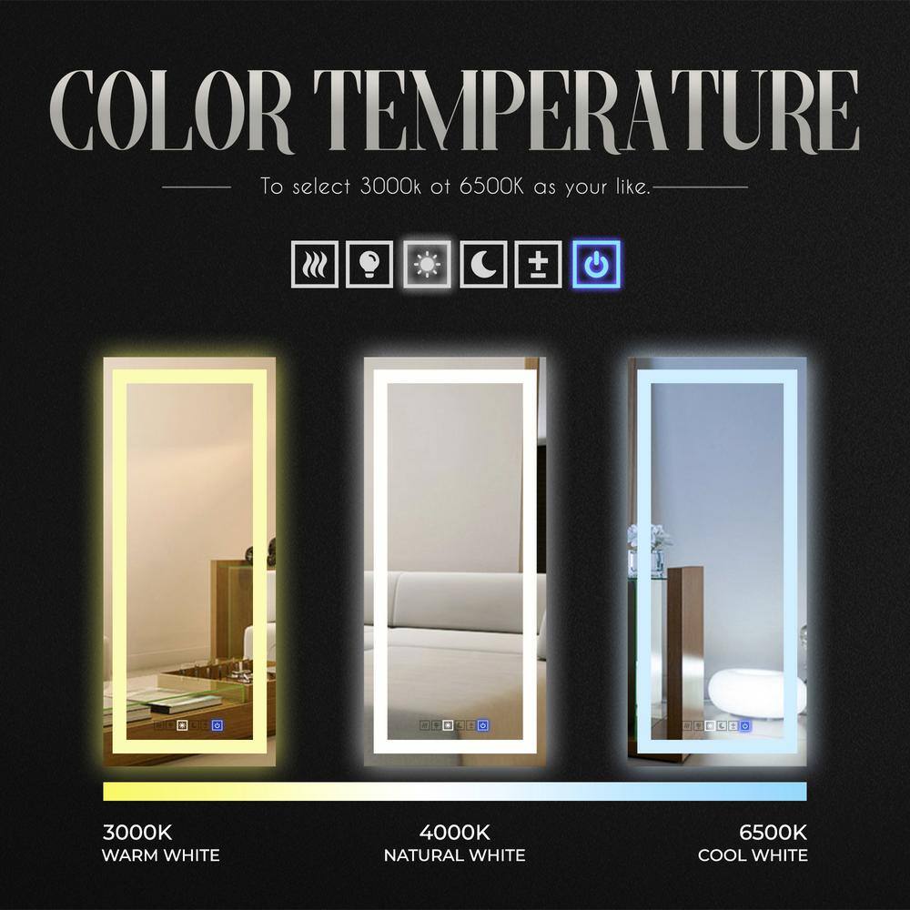 18" x 40" Frameless LED Lighted Anti-Fog Wall Mirror