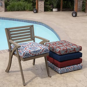 19 in x 19 in Clark Blue Square Outdoor Seat Cushion