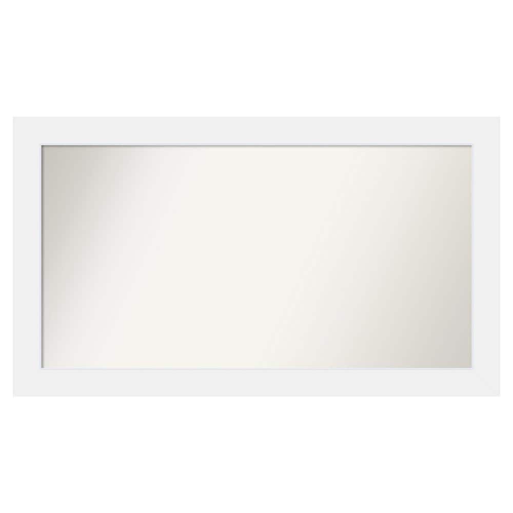Corvino White 47 in. x 27 in. Custom Non-Beveled Matte Wood Framed Bathroom Vanity Wall Mirror price history on PriceWatchPro