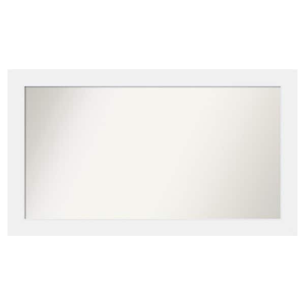 Amanti Art Corvino White 47 in. x 27 in. Custom Non-Beveled Matte Wood Framed Bathroom Vanity Wall Mirror