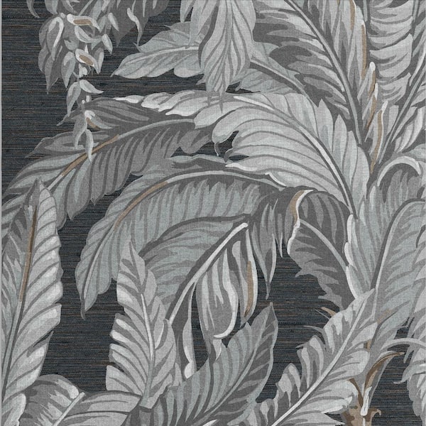 Graham & Brown Daintree Palm Sterling Grey Removable Wallpaper Sample