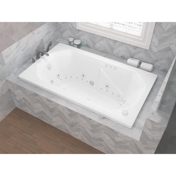 Onyx 5 ft. Rectangular Drop-in Whirlpool Bathtub in White