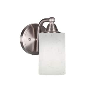 Madison 4 in. 1-Light Brushed Nickel Wall Sconce with Standard Shade